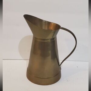 Vintage Metal Brass Water Pitcher 6"